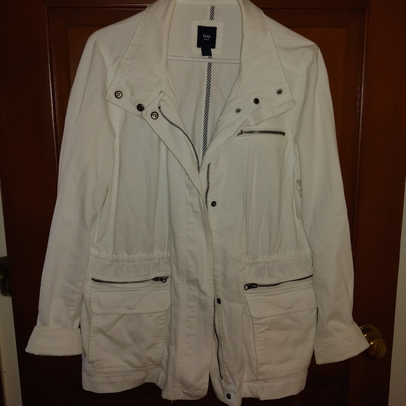 GAP Jackets & Blazers - Gap White Denim Jacket, large
